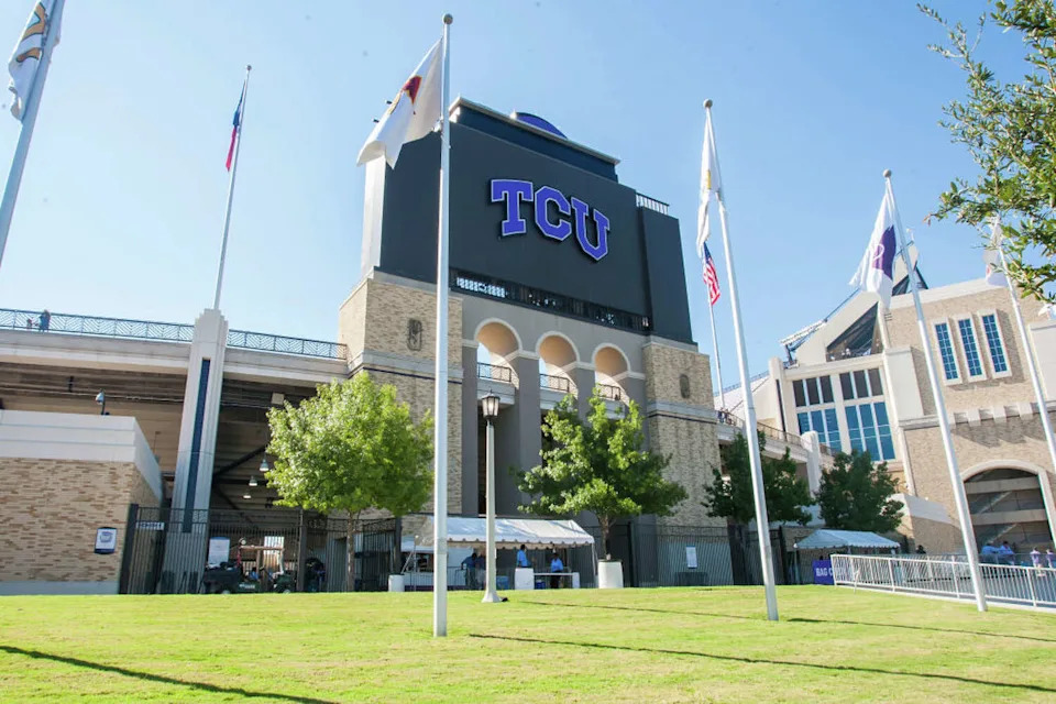 F: An exterior view of Amon G. Carter Stadium . (Photo by Nick Tre. Smith/Icon Sportswire via Getty Images) (Icon Sportswire/Icon Sportswire via Getty Images)