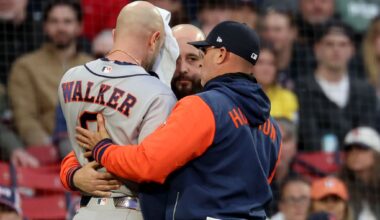 Houston's Christian Walker feels OK after being hit in head by fastball; expects to play Sunday