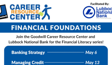 Goodwill Career Resource Center Financial Foundations Series Starts May 6
