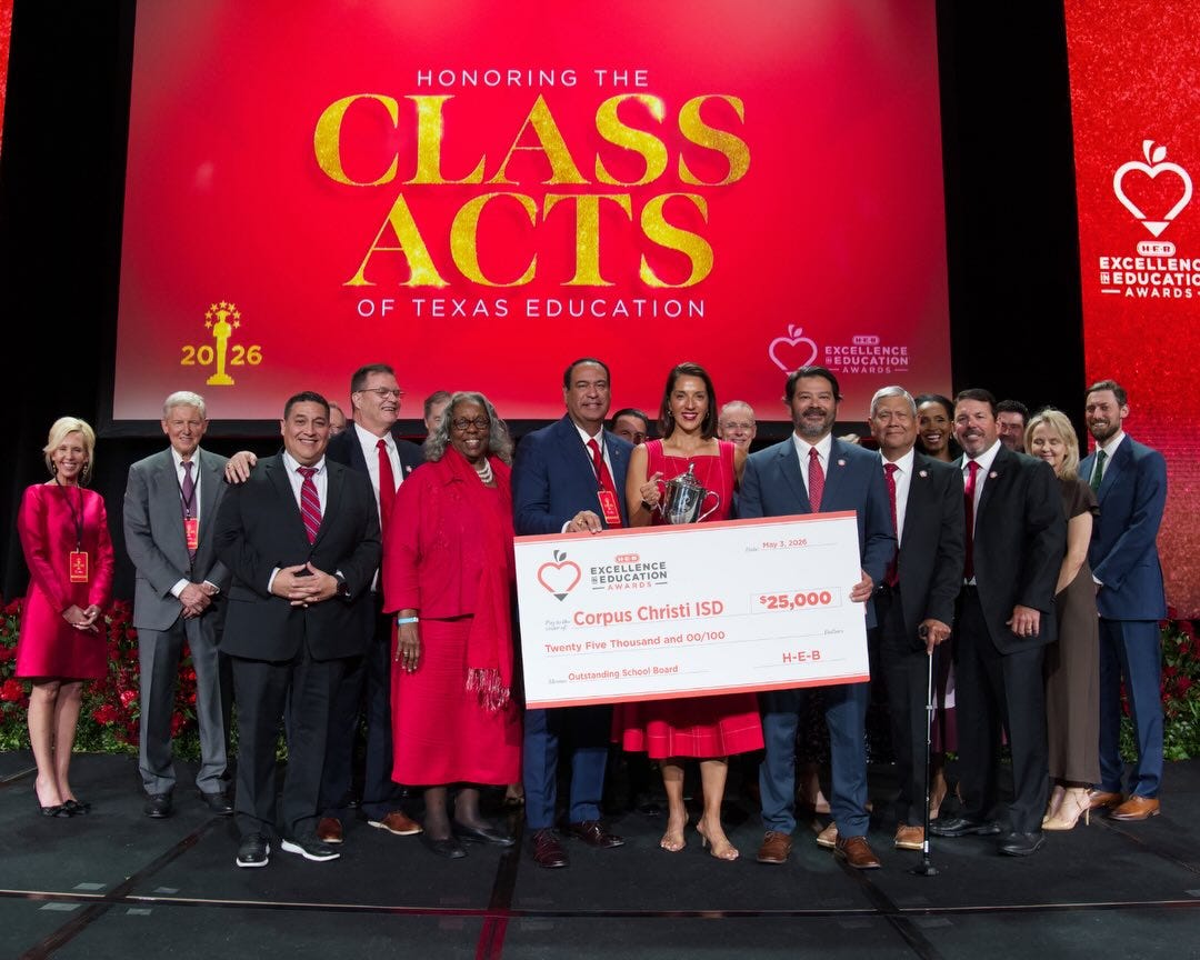 The Corpus Christi Independent School District won best school board at the 2026 H-E-B Excellence in Education awards.