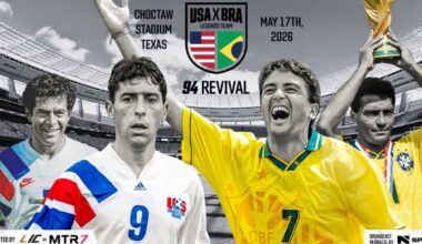 1994 World Cup Rematch: USA vs Brazil Legends at Choctaw Stadium
