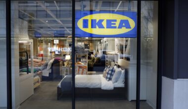 A street view of the new IKEA store located at the Shops at Park Lane in Dallas, March 9, 2026. This is the first store, which is a smaller format, for Ikea in Dallas.