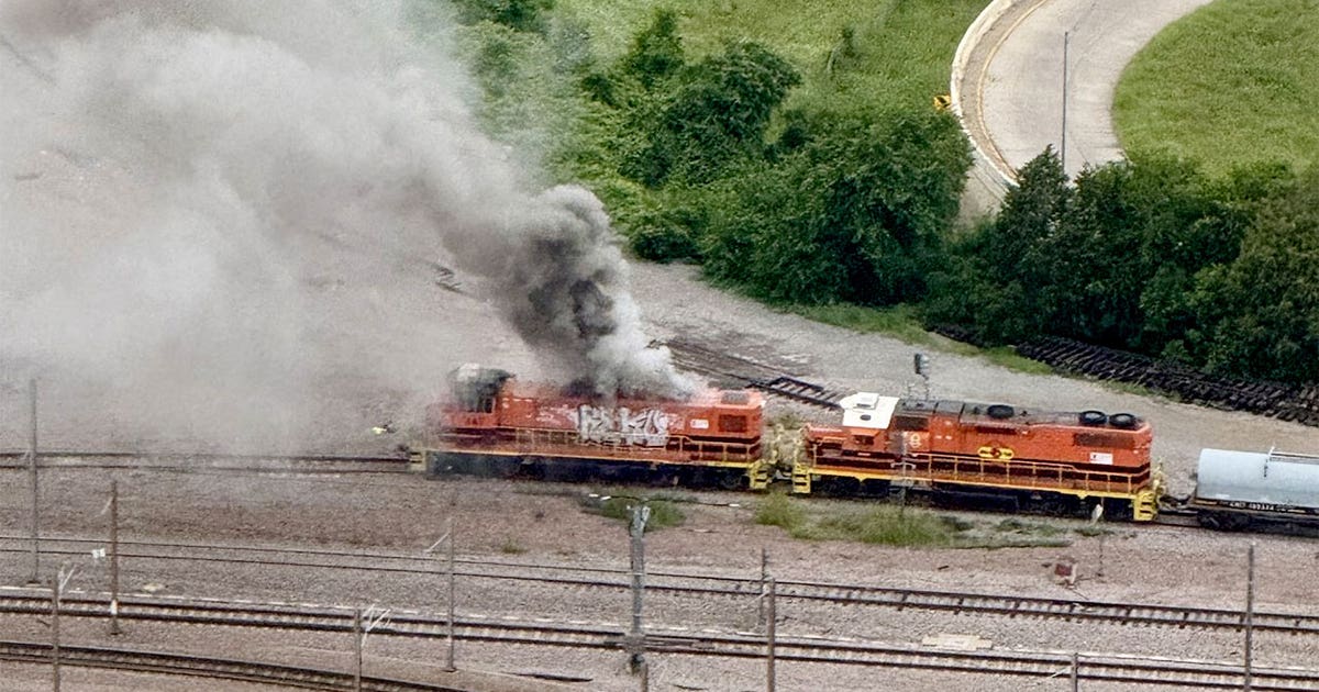 Train catches fire in downtown Dallas