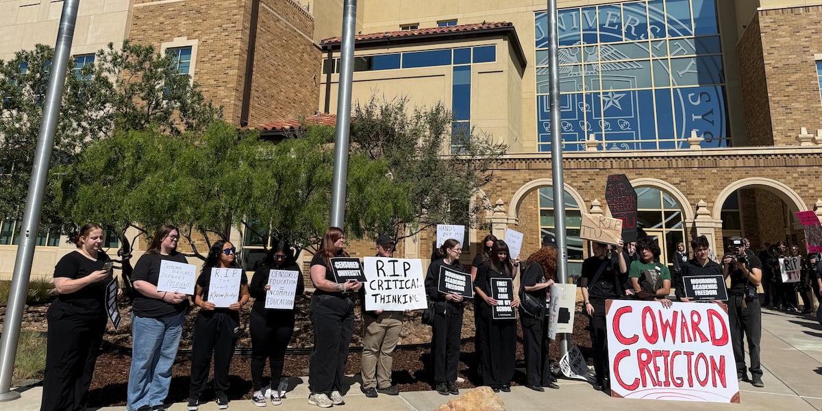 Texas Tech students, faculty hold mock funeral for academic freedom