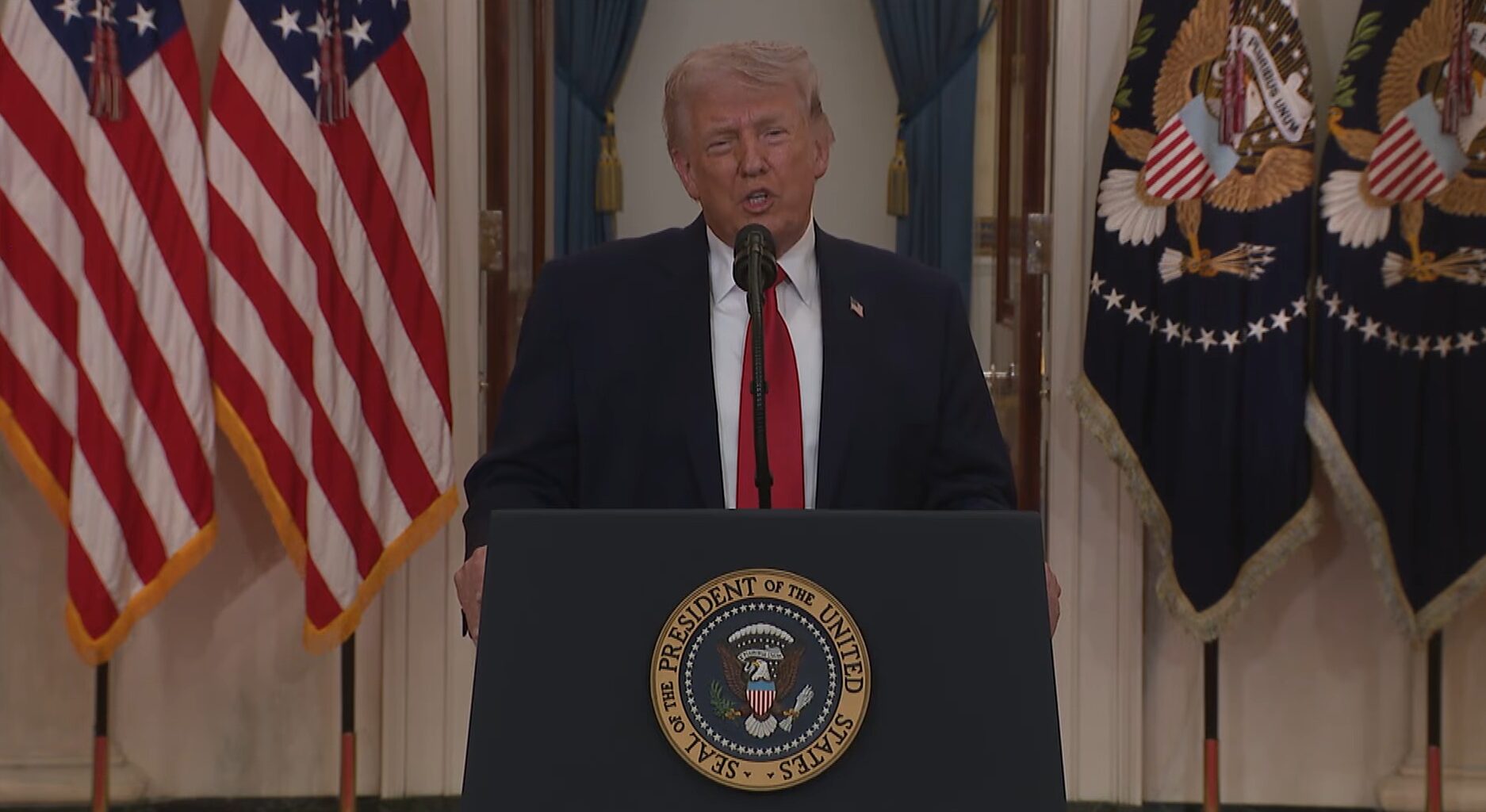 President Donald Trump addresses the nation on April 1, 2026 about the war with Iran.