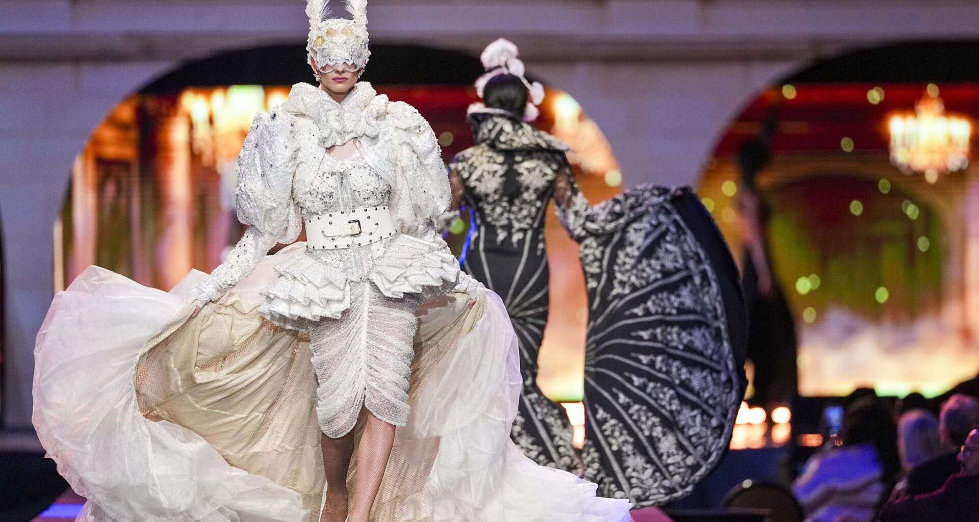 Models walk the runway during the House of DIFFA gala in Dallas, Saturday, May 9, 2026.