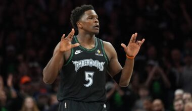 Edwards guides the Timberwolves past the Spurs 114-109 to tie the series after Wembanyama's ejection