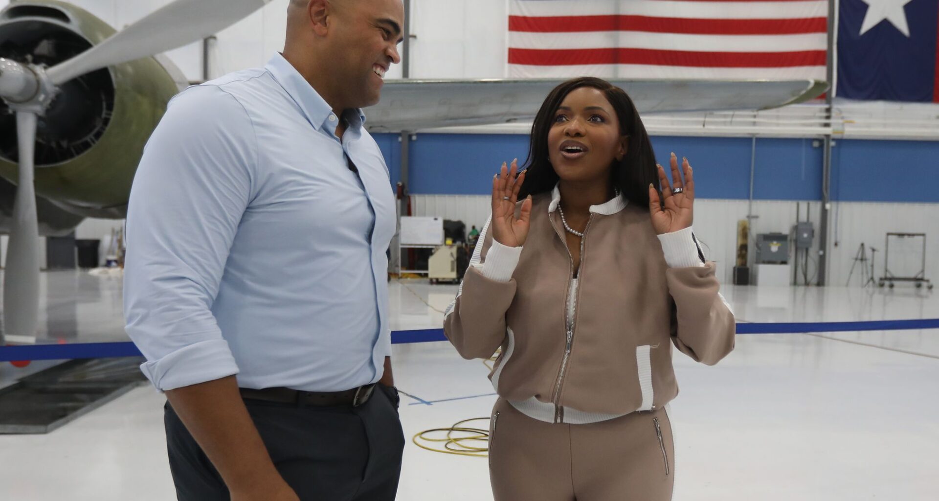 Jasmine Crockett campaigns for Colin Allred