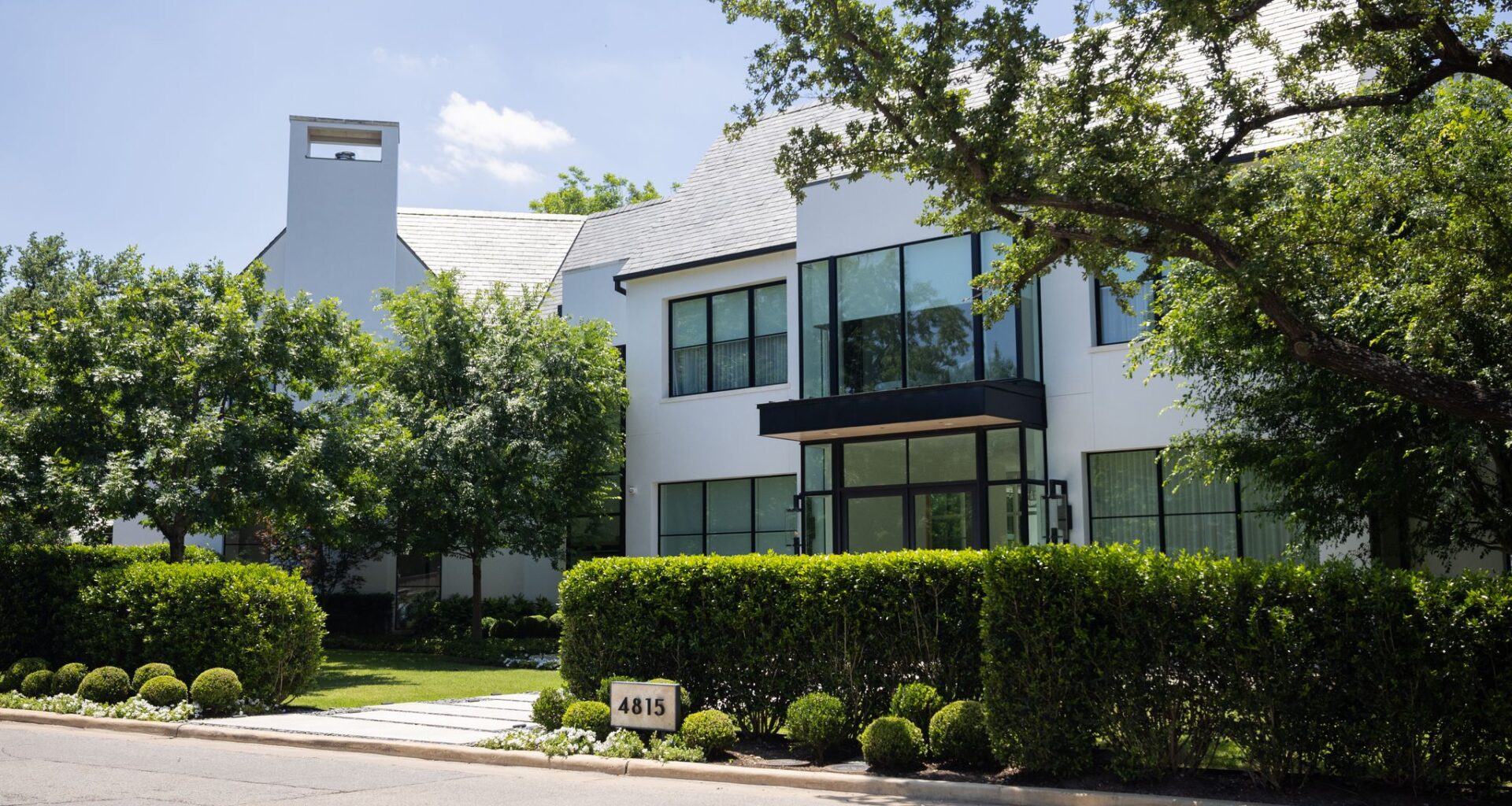 The exterior of the home located at 4815 St. Johns Drive in Highland Park. The mansion was first listed for $24.9 million in late March and was sold on May 1, according to Zillow. 