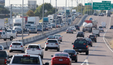Traffic was backed up for hours on I-35N just south of Empire Central after an early morning pile up that shut down the freeway for several hours on Wednesday, October 11, 2017 in Dallas. (David Woo/The Dallas Morning News)