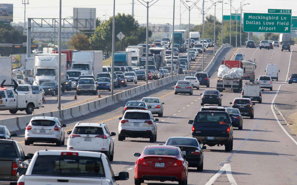 Traffic was backed up for hours on I-35N just south of Empire Central after an early morning pile up that shut down the freeway for several hours on Wednesday, October 11, 2017 in Dallas. (David Woo/The Dallas Morning News)