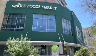 The exterior of Whole Foods in downtown Austin, Texas.