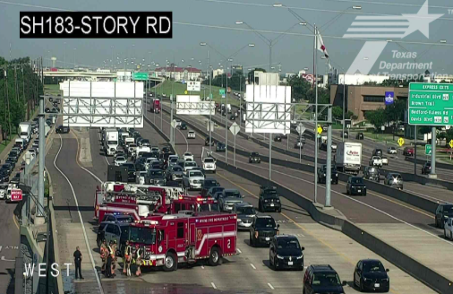 State Highway 183 main lanes reopened in Irving due to vehicle fire