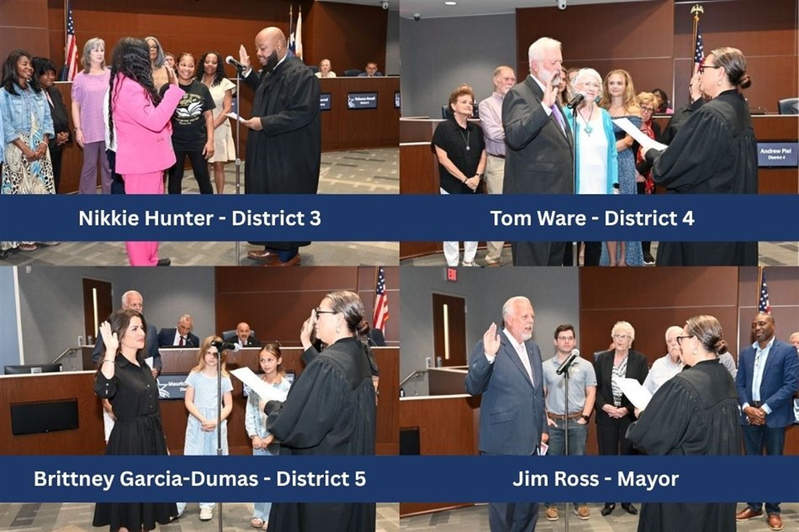 Council members swearing in on May 13, 2026