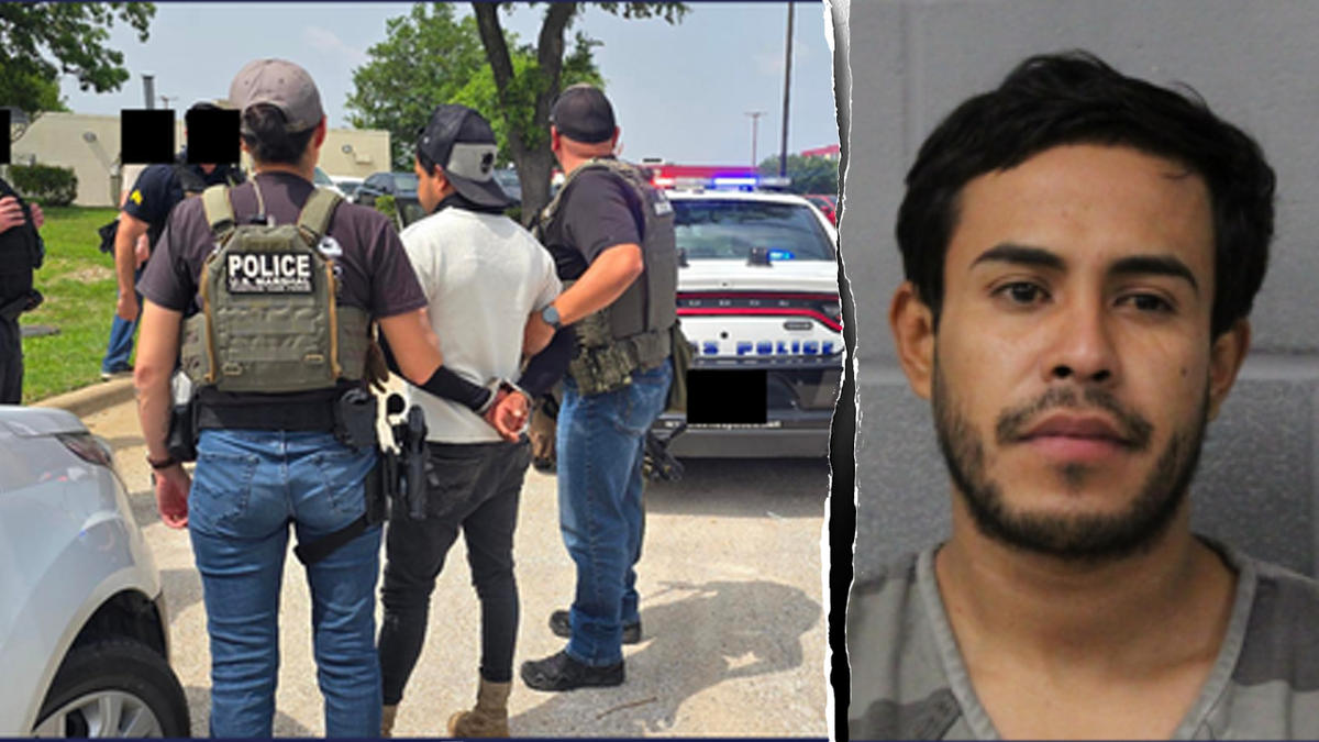 A split image showing Benito-Gonzalez's mugshot and a photo of his arrest