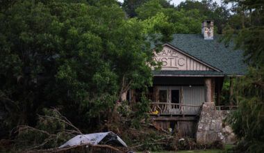 FILE - Debris covers the area of Camp Mystic in Hunt, Texas, July 7, 2025, after a flash flood swept through the area. (AP Photo/Eli Hartman, File)