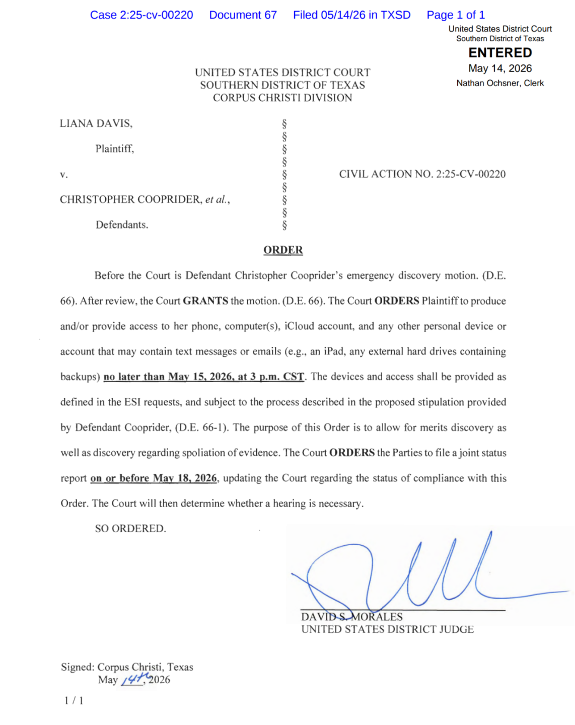 Emergency Discovery Motion