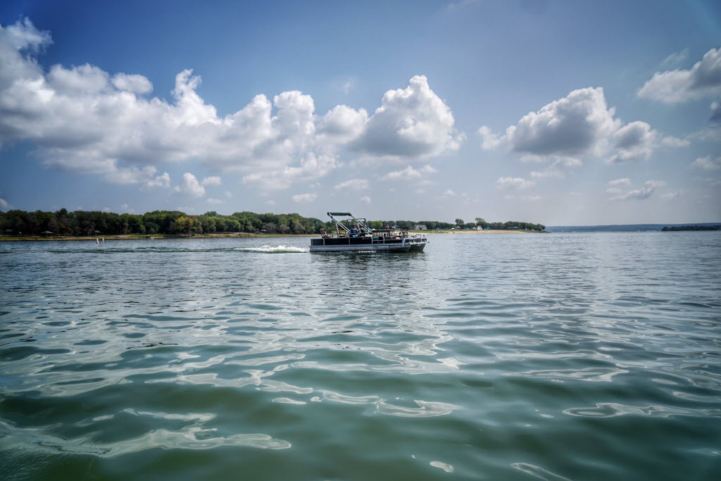 Lake-goers enjoy the Labor Day weekend at Joe Pool Lake in Grand Prairie.