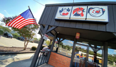 The exterior of a Bill Miller Bar-B-Q in San Antonio, Texas.