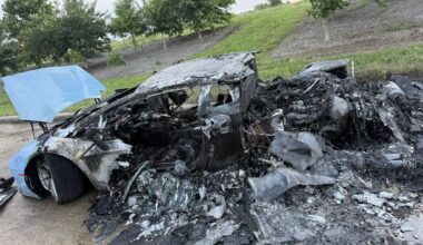 Two Lamborghinis crash near Grand Parkway, one catches fire
