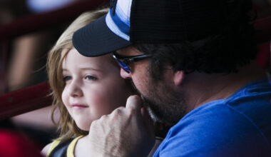 Fans celebrated Father's Day at Globe Life Park in Arlington, Texas on June 18, 2017. (Tailyr Irvine/The Dallas Morning News)