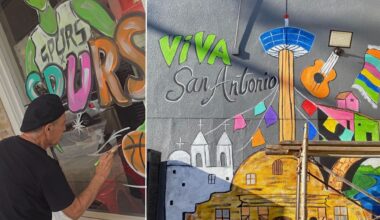 As Spurs fever spreads across San Antonio, Jesse Zapata is turning storefront windows into silver and black tributes