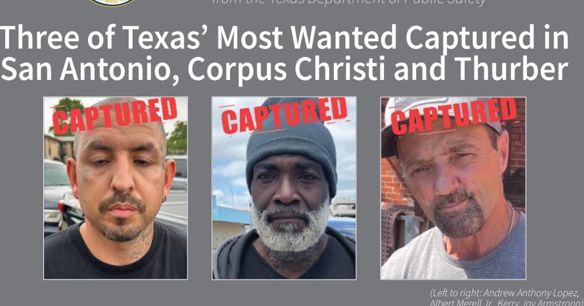 Texas' Top 10 Fugitives List: 3 sex offenders arrested by federal and state task forces