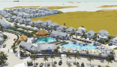 A feature that will called Spoonbill Lagoon is seen in the foreground of this artist’s rendering that shows what the Spoonbill Bay subdivision is expected to look like when it’s finished. Construction on the subdivision is underway off State Highway 361, near the southern city limits of Port Aransas. Illustration: James Young, Costa Country Building & Design; Spoonbill Bay, LLC