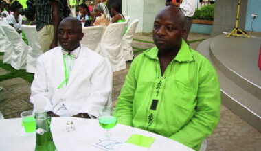 This 2011 photo provided by Wilmot Chayee shows Thomas Eric Duncan, right, with friend Wilmot Chayee at a wedding in Ghana. Duncan traveled to Dallas in 2014 after contracting Ebola in Liberia. 