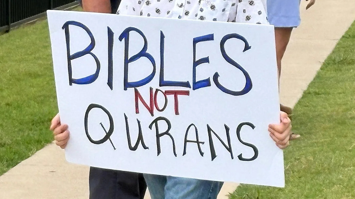 Outrage over Qurans and Hijabs at Texas school ignites Bible revival outside campus gates