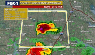 Dallas weather: Severe thunderstorm warning issued for Denton, Wise counties