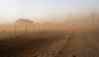 Dust walls and landsprouts invade tiny Texas towns