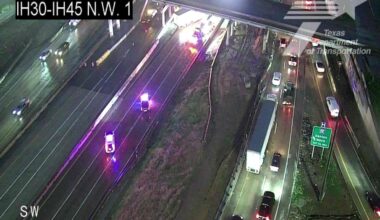 All westbound Interstate 30 lanes remain closed after an 18-wheeler overturned at Good Latimer Expressway early Wednesday morning. 