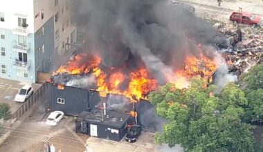 A large fire has erupted at an apartment complex in Dallas