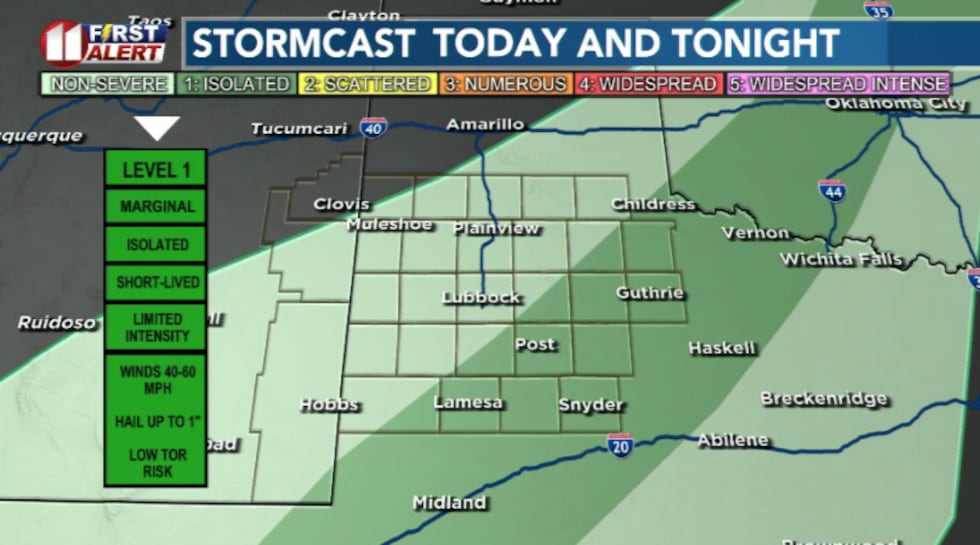 A few thunderstorms may become severe this afternoon and evening over southern portions of the...