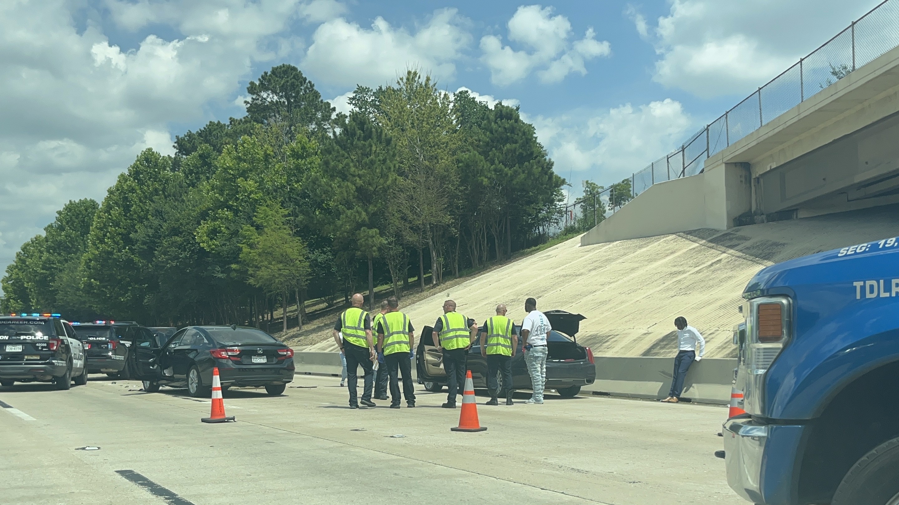 Images showed emergency crews working the scene that snarled traffic on the eastbound Katy Freeway.