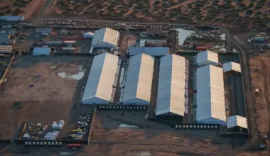 An aerial view of the Camp East Montana Detention Facility at Fort Bliss in El Paso on Sept. 7, 2025. Andrea Pedro was sent to the detention center on August 11, 2025. Just before she arrived, three detained immigrants had died there in the span of six weeks.