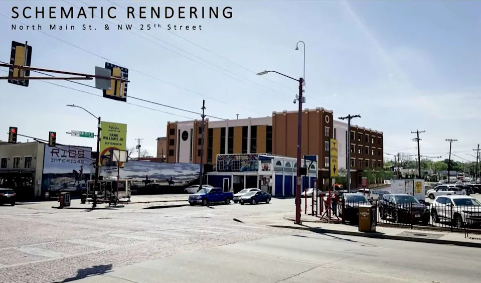 A new parking garage is planned for the Fort Worth Stockyards, adding roughly 246 parking spaces to the district. (Fort Worth Planning Commission )