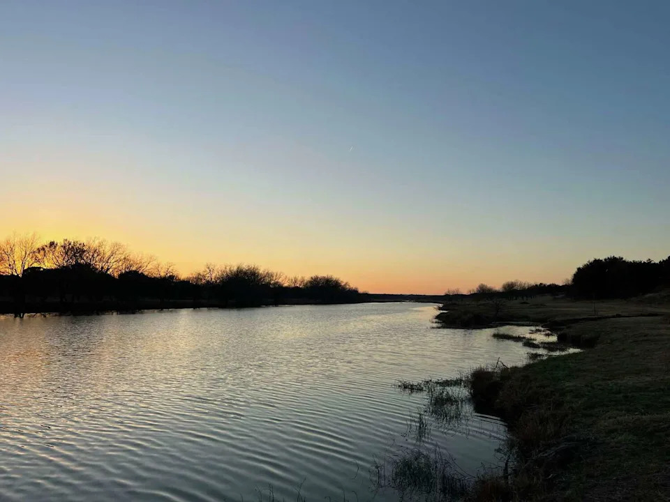 The Pedernales River at River's Edge Campground in Johnson City, Texas. (Courtesy of River's Edge Campground)