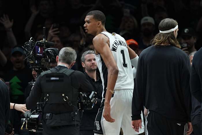 Wembanyama gets ejected early in Spurs-Wolves Game 4 for elbowing Reid and drawing a Flagrant 2 foul