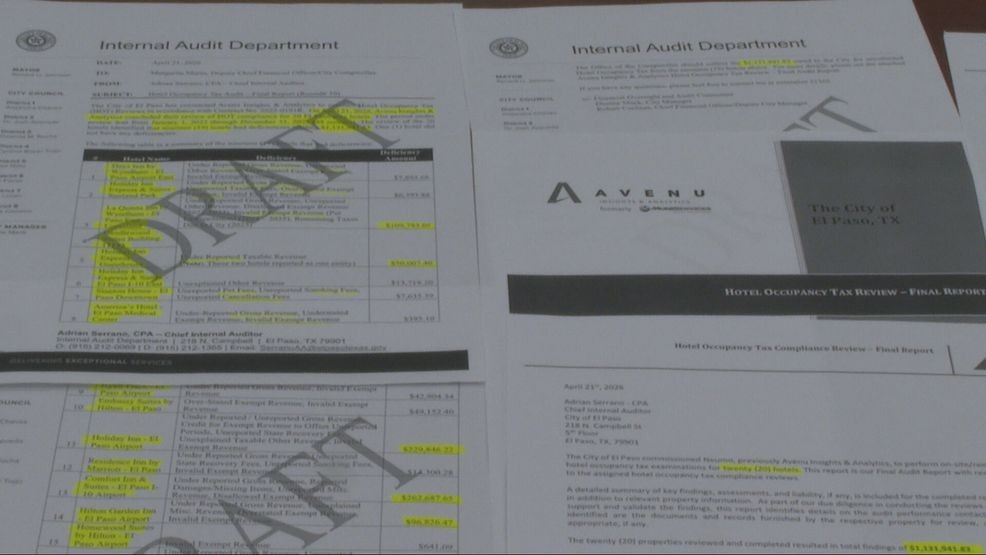 Internal Audit on Hotel Occupancy Taxes. (Credit: KFOX14/CBS4)