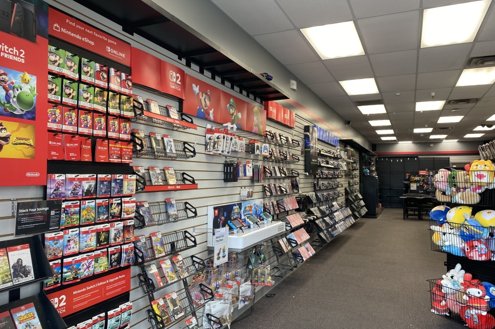 the inside of a store selling games