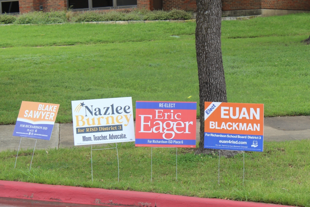 Two seats, At-Large Place 6 and District 3, on the Richardson ISD board of trustees are up for election. (Isabella Zeff/Community Impact)