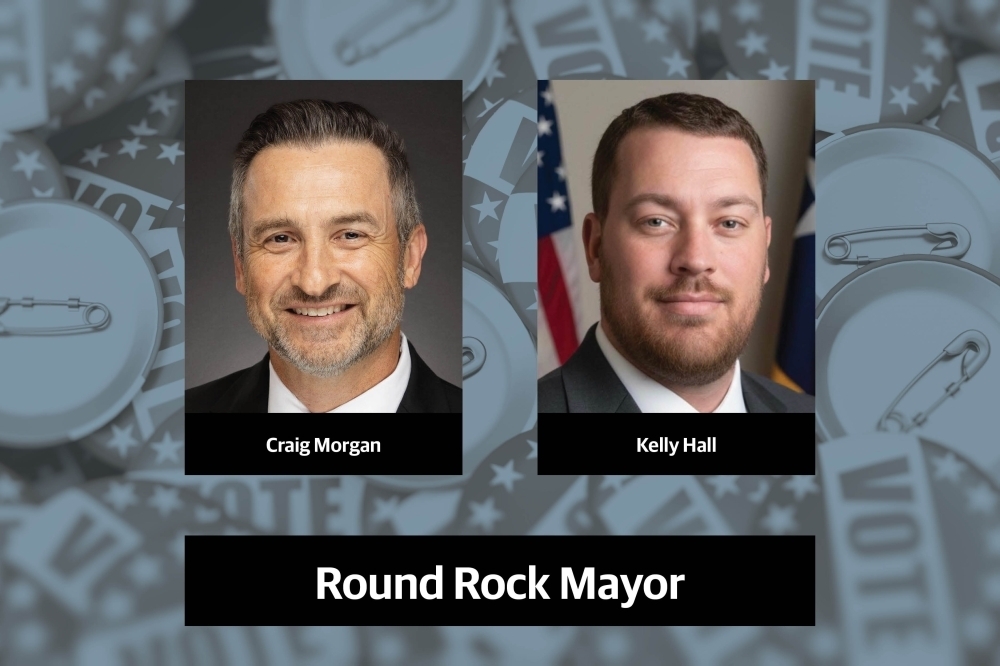 Incumbent Craig Morgan and challenger Kelly Hall both filed for the Round Rock mayoral election May 2. (Photos courtesy of respective candidates/Community Impact)