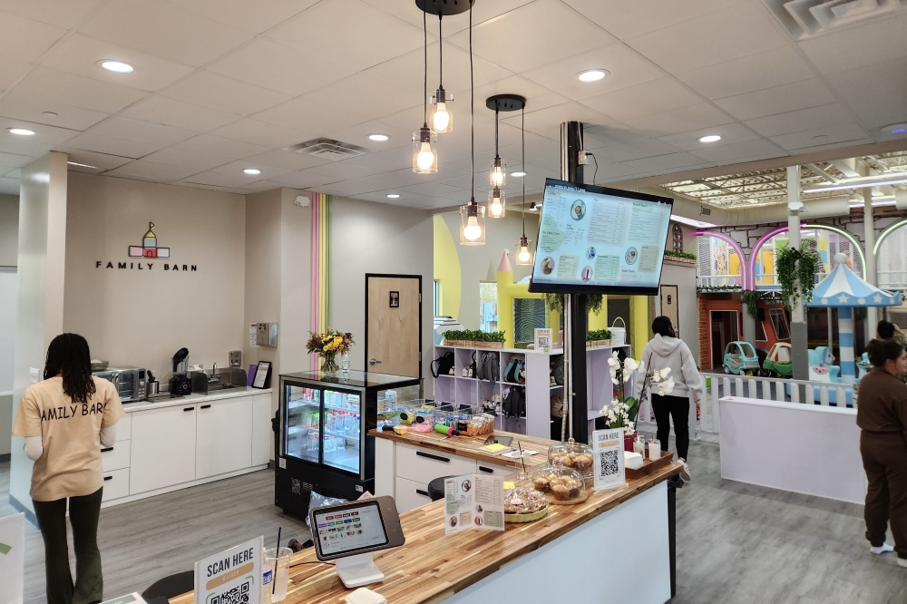 Parents can enjoy coffee or bagels while their children play at Cedar Park's newest indoor playscape, Family Barn.  (Daniel Schwalm/Community Impact)