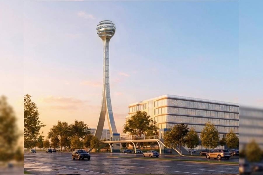 The antenna sculpture along Parkwood Boulevard and Legacy Drive is estimated to be up to 280 feet tall. (Rendering courtesy city of Plano)