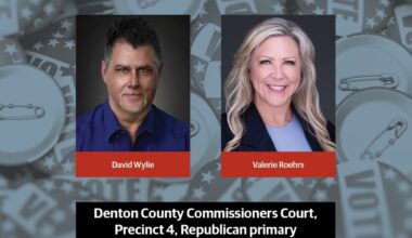 David Wylie and Valerie Roehrs will face off for in the May 26 Republican primary runoff for Denton County Commissioners Court, Precinct 4. (All photos submitted by respective candidates/Community Impact)