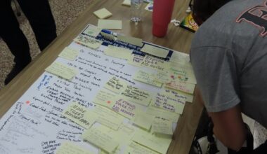 Plano officials asked residents for their preference on how the former schools should be redeveloped, including what level of housing density or style would be their preference as well as an “open-comment” white board and poster board for residents to add to through September and October 2025. (Jacquelyn Burrer/Community Impact)