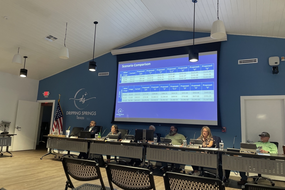 Dripping Springs City Council considered various adjustments to wastewater service rates at a May 5 meeting. (Sienna Wight/Community Impact)
