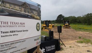 Texas A&M Forest Service officials broke ground April 29 on a $2.5 million regional office project in Smithville. (Courtesy Texas A&M Forest Service)